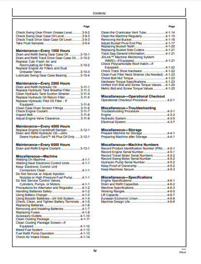 OPERATOR MANUAL - JOHN DEERE E240LC,E260LC (E SERIES) Construction Excavator WY21780