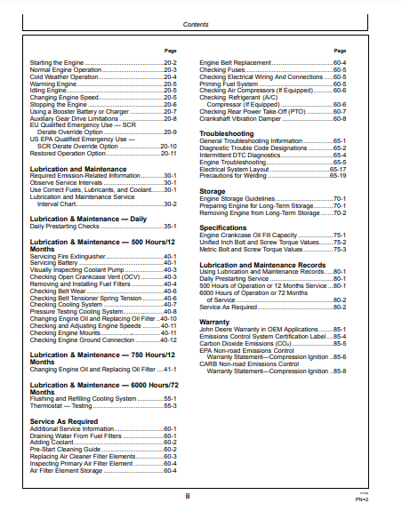 OPERATOR MANUAL - JOHN DEERE 18.0L,6180C1510 Construction Engine OMDZ125112