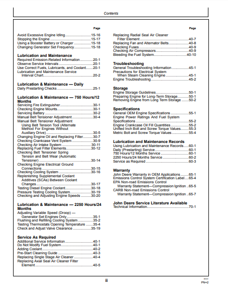 OPERATOR MANUAL - JOHN DEERE 4.5L,4045,4045HF280 (POWERTECH™ M) Construction Engine OMDZ105870