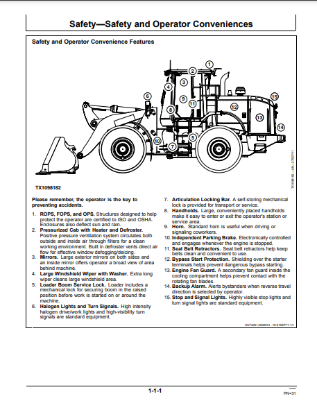 OPERATOR MANUAL - JOHN DEERE 644K (0) Construction Loader OMT344174