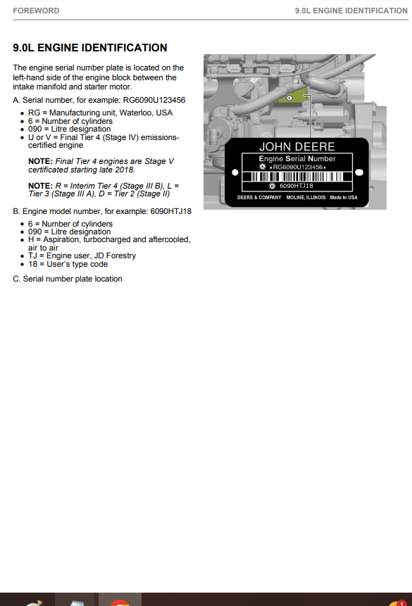 JOHN DEERE 1910G (G SERIES) FORESTRY Forwarders OPERATOR MANUAL - F700313