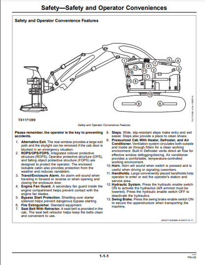 OPERATOR MANUAL - JOHN DEERE 803M,853M,859M FORESTRY TRACKED FELLER BUNCHER OMT334794X19