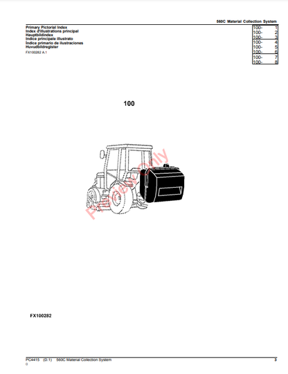 JOHN DEERE 560C MATERIAL COLLECTION SYSTEM (MCS) EUROPEAN EDITION PC4415 - PARTS CATALOG MANUAL