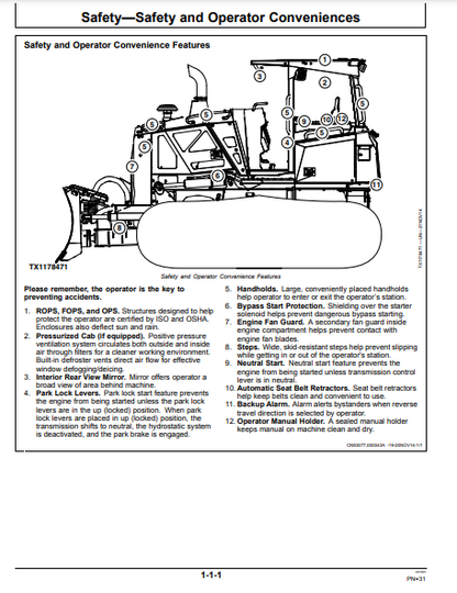 OPERATOR MANUAL - JOHN DEERE 700K CONSTRUCTION CRAWLER DOZER OMT355957X19