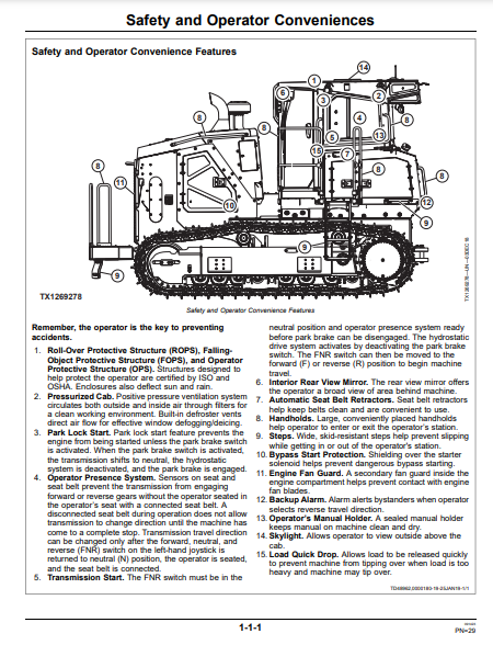 OPERATOR MANUAL - JOHN DEERE 850L CONSTRUCTION CRAWLER DOZER OMT415020X19