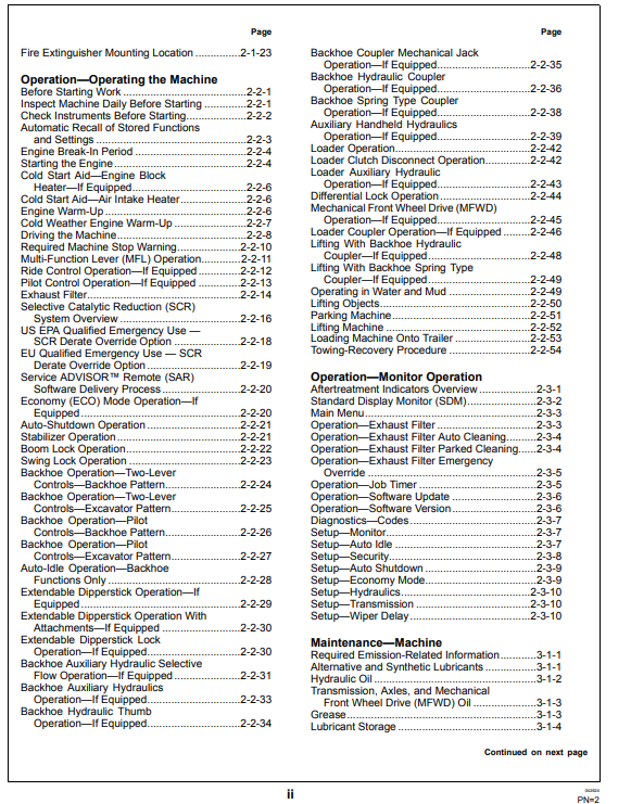 OPERATOR MANUAL - JOHN DEERE 184 G, 204 G, 304 G Construction Loaders  OMT467530X019_