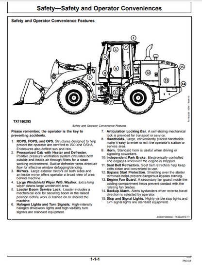 OPERATOR MANUAL - JOHN DEERE 524K SERIES II (0) Construction Loader OMT387130X19