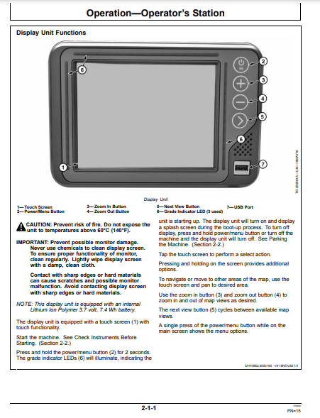 OPERATOR MANUAL - JOHN DEERE SMARTGRADE,210G,210GLC,350GLC,470GLC Forestry Excavator OMT443615X019