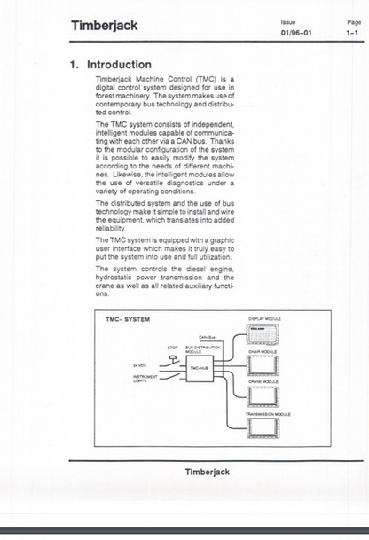 JOHN DEERE TMC (FORWARDER SERIES) Forestry Control Systems OPERATOR MANUAL - 1210B0465_