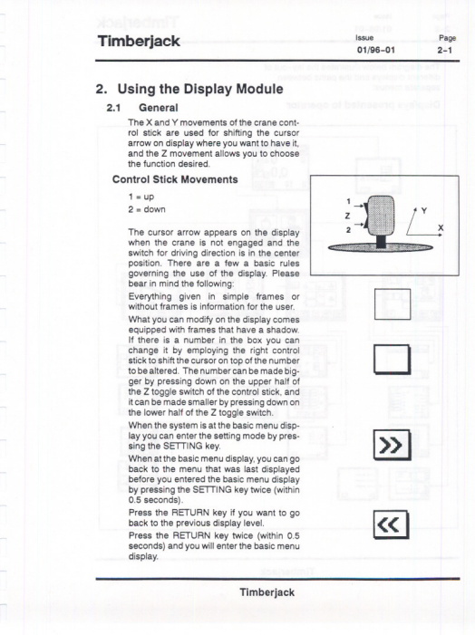 JOHN DEERE TMC (FORWARDER SERIES) Forestry Control Systems OPERATOR MANUAL - 1210B0465_