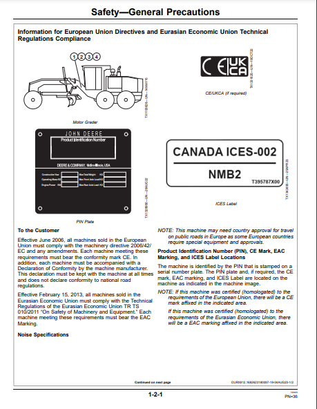 OPERATOR MANUAL - JOHN DEERE 620 P,622 P CONSTRUCTION MOTOR GRADER OMT494130X019