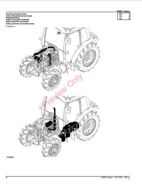 JOHN DEERE 5055E TRACTOR (EUROPEAN EDITION) PC11746 - PARTS CATALOG MANUAL