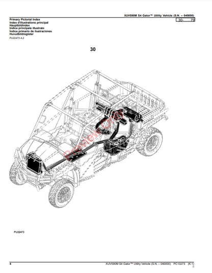 JOHN DEERE XUV590M S4 GATOR UTILITY VEHICLE PC13273 - PARTS CATALOG MANUAL