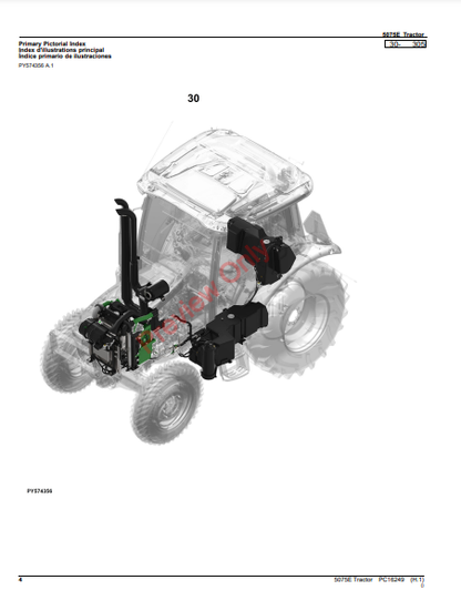 JOHN DEERE 5075E TRACTOR PC16249 - PARTS CATALOG MANUAL