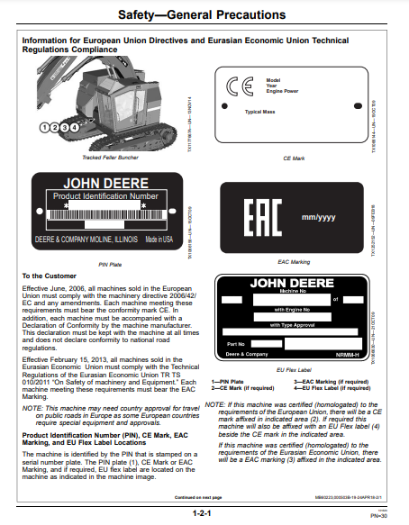 OPERATOR MANUAL - JOHN DEERE 803M,853M,859M FORESTRY TRACKED FELLER BUNCHER OMT334794X19