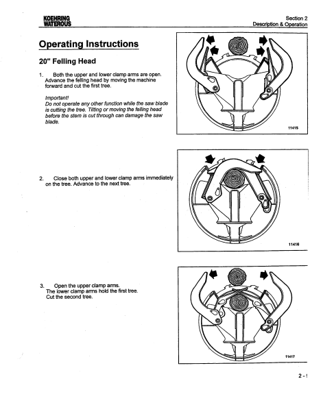 F276732 - JOHN DEERE 20 INCH (INCH SERIES) Forestry Dtt Disc Saw Felling Head OPERATOR MANUAL