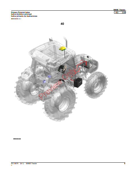 JOHN DEERE 5060E TRACTOR PC13675 - PARTS CATALOG MANUAL