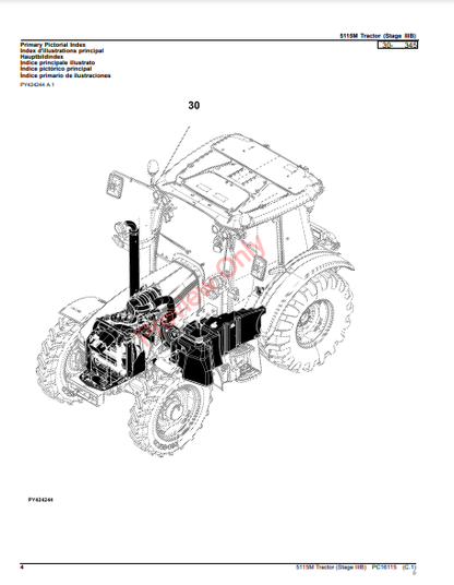 JOHN DEERE 5115M TRACTOR (STAGE IIIB) PC16115 - PARTS CATALOG MANUAL