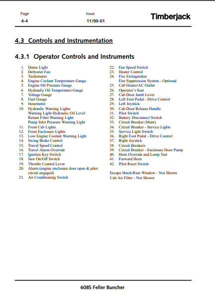 OMF381265- JOHN DEERE 608S (608 SERIES) Forestry Tracked Feller Bunchers OPERATOR MANUAL