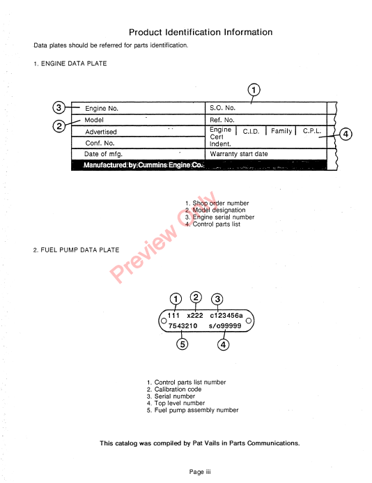 JOHN DEERE CUMMINS NTA855 ENGINE PC2282 - PARTS CATALOG MANUAL