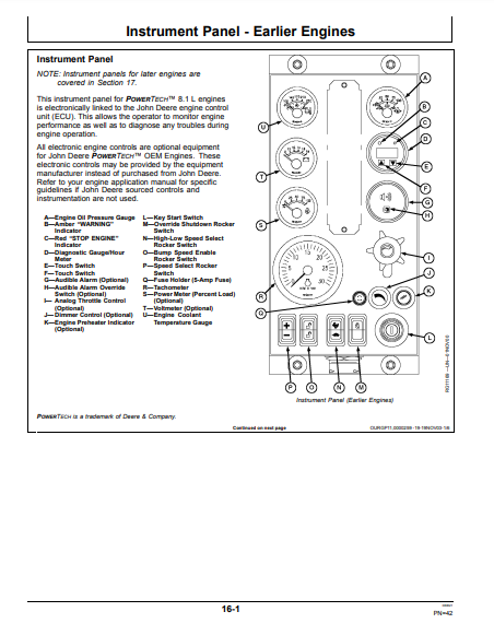 OPERATOR MANUAL - JOHN DEERE 8.1L,6081HF070 (POWERTECH) Construction Engine OMRG34944