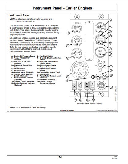 OPERATOR MANUAL - JOHN DEERE 8.1L,6081HF070 (POWERTECH) Construction Engine OMRG34944