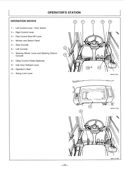 OPERATOR MANUAL - JOHN DEERE EX60WD-2 (EX-2 SERIES) HITACHI EXCAVATOR EM10R12