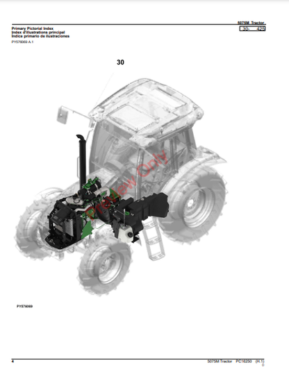 JOHN DEERE 5075M TRACTOR PC16250 - PARTS CATALOG MANUAL