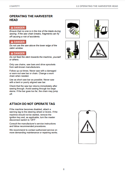 OPERATOR MANUAL - JOHN DEERE H290 (HARVESTING HEADS SERIES) Forestry Harvesting Head F076333