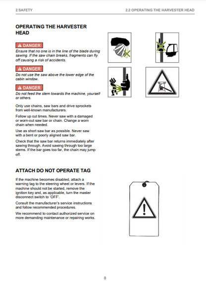 OPERATOR MANUAL - JOHN DEERE H290 (HARVESTING HEADS SERIES) Forestry Harvesting Head F076333