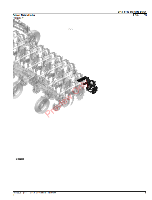 JOHN DEERE ST12, ST16 AND ST18 DRAWN TILLERS PC16505 - PARTS CATALOG MANUAL