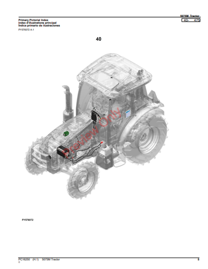 JOHN DEERE 5075M TRACTOR PC16250 - PARTS CATALOG MANUAL