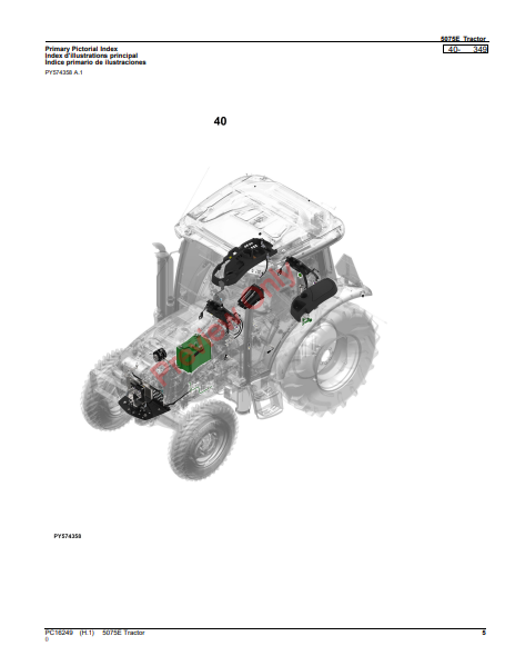 JOHN DEERE 5075E TRACTOR PC16249 - PARTS CATALOG MANUAL