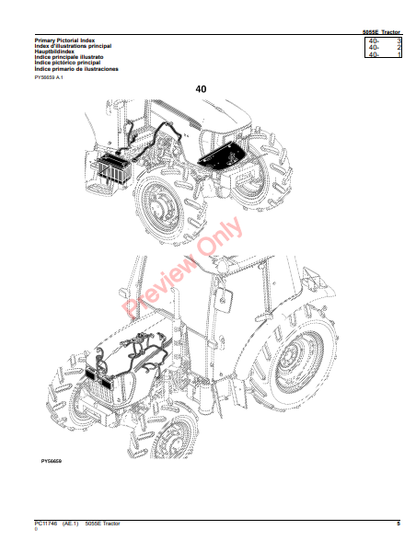 JOHN DEERE 5055E TRACTOR (EUROPEAN EDITION) PC11746 - PARTS CATALOG MANUAL