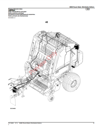 JOHN DEERE 560M ROUND BALER (WORLDWIDE EDITION) PC13262 - PARTS CATALOG MANUAL