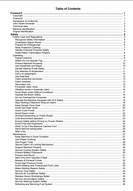 F074988 - JOHN DEERE 1010E T3 (E SERIES) Forestry Forwarders  OPERATOR MANUAL