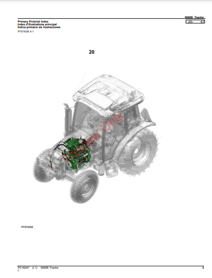 JOHN DEERE 5060E TRACTOR PC16247 - PARTS CATALOG MANUAL