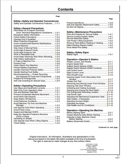 OPERATOR MANUAL - JOHN DEERE E210LC,E230LC (E SERIES) Construction Excavator WY21781