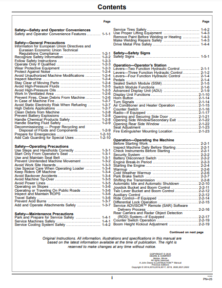 OPERATOR MANUAL - JOHN DEERE 644K CONSTRUCTION LOADER OMT346595X19