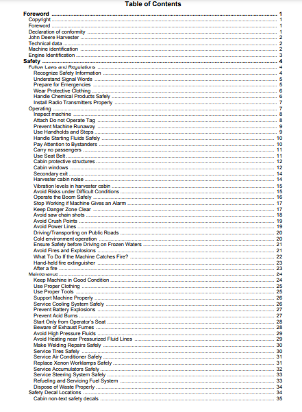 F677498 - JOHN DEERE 1270E IT4 T2 6W,1270E IT4 T2 8W (E SERIES) Forestry Wheeled Harvesters  OPERATOR MANUAL