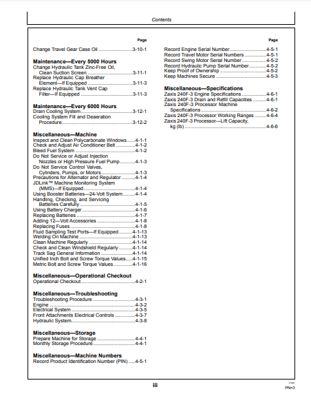 OPERATOR MANUAL - JOHN DEERE ZAXIS240F-3 (ZAXIS-3 SERIES) Hitachi Processor OMT231461