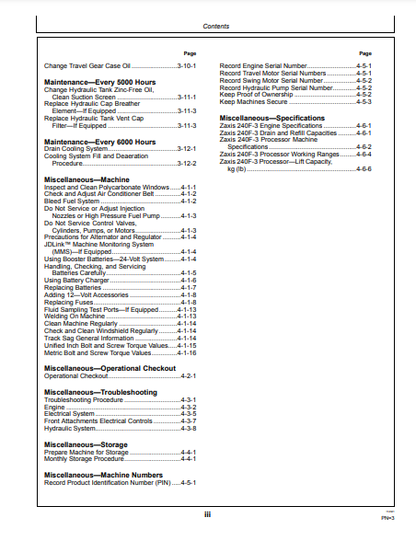 OPERATOR MANUAL - JOHN DEERE ZAXIS240F-3 (ZAXIS-3 SERIES) Hitachi Processor OMT231461