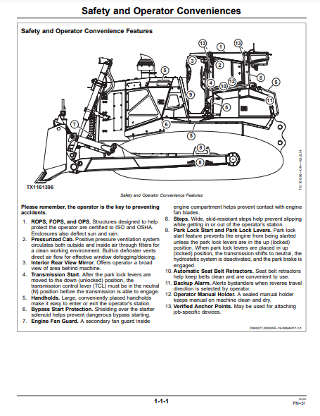 OPERATOR MANUAL - JOHN DEERE 1050K CONSTRUCTION CRAWLER DOZER OMT389886X19