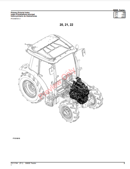 JOHN DEERE 5065E TRACTOR (NORTH AMERICA EDITION) PC11744 - PARTS CATALOG MANUAL