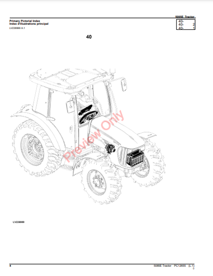 JOHN DEERE 5085E TRACTOR PC12655 - PARTS CATALOG MANUAL