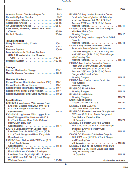 OPERATOR MANUAL - JOHN DEERE EX330LC-5,EX370-5 (EX-5 SERIES) Hitachi Forester EM1H7LL1