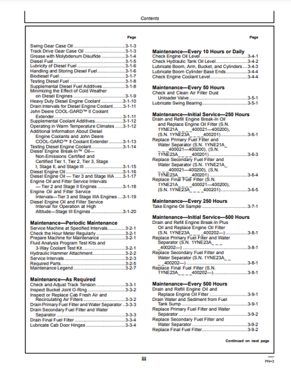 OPERATOR MANUAL - JOHN DEERE E210LC,E230LC (E SERIES) Construction Excavator WY21781