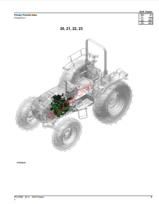 JOHN DEERE 5310 TRACTOR PC13782 - PARTS CATALOG MANUAL