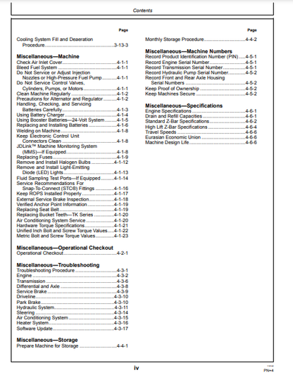 OPERATOR MANUAL - JOHN DEERE 724 P Construction Loader OMT447404X019