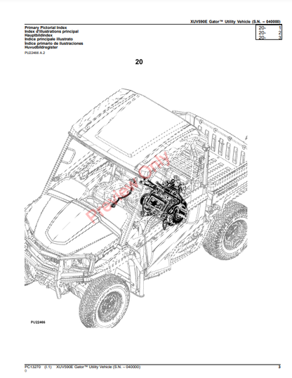 JOHN DEERE XUV590E GATOR UTILITY VEHICLE PC13270 - PARTS CATALOG MANUAL